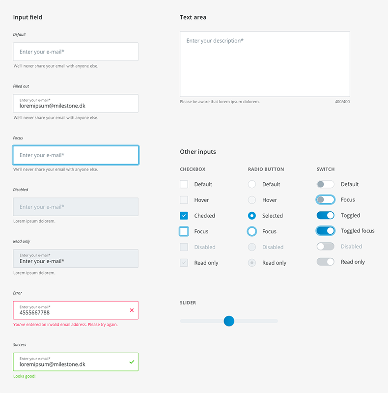 Milestone Systems design system examples